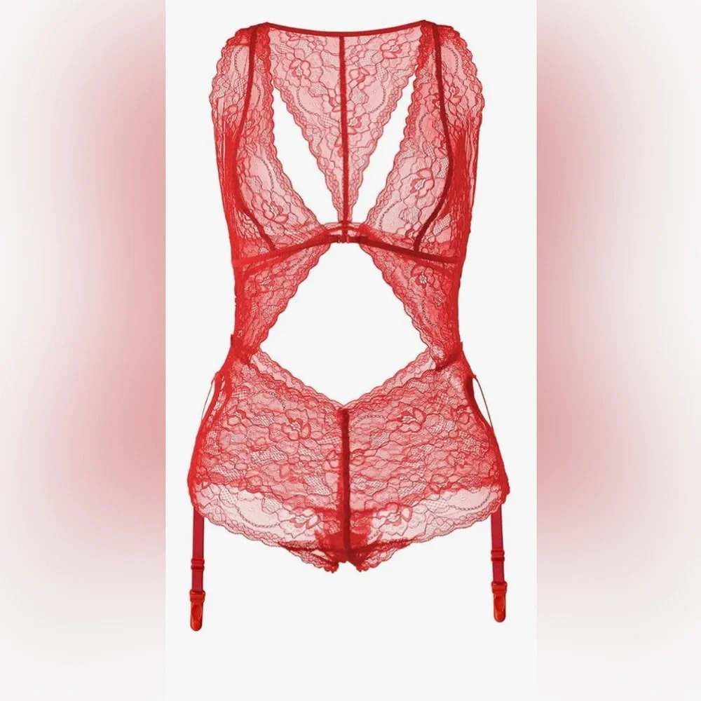 Red Lingerie Teddy. Snap Crotch NWOT